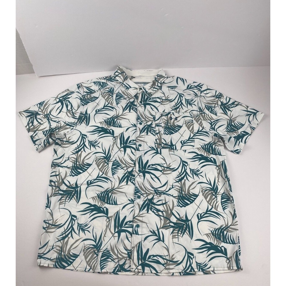 Under Armour Men White Teal Palm Floral‎ Short Sleeve Shirt 3XL,Hawaiian,Resorts